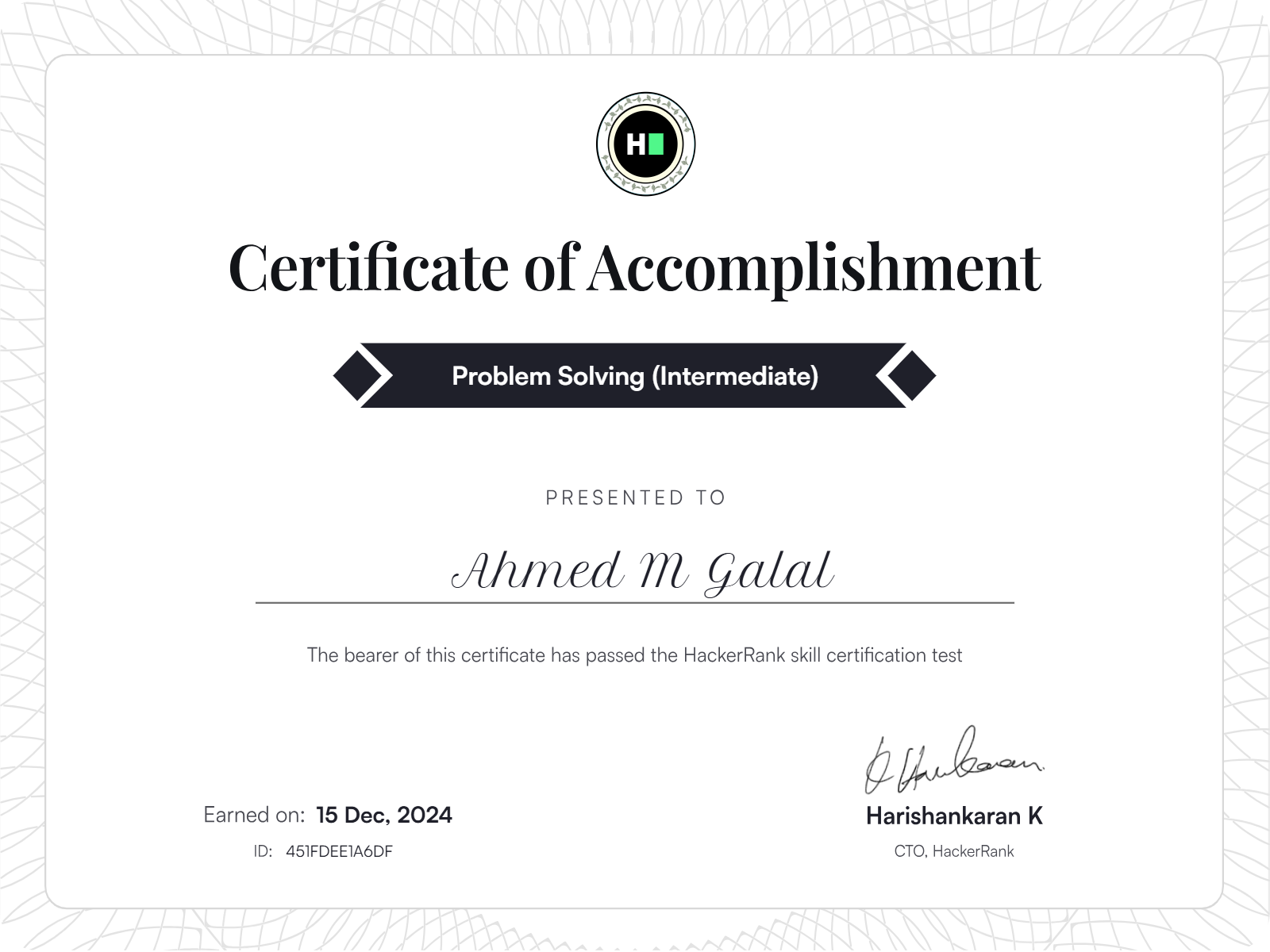 Problem Solving (Intermediate) Certificate